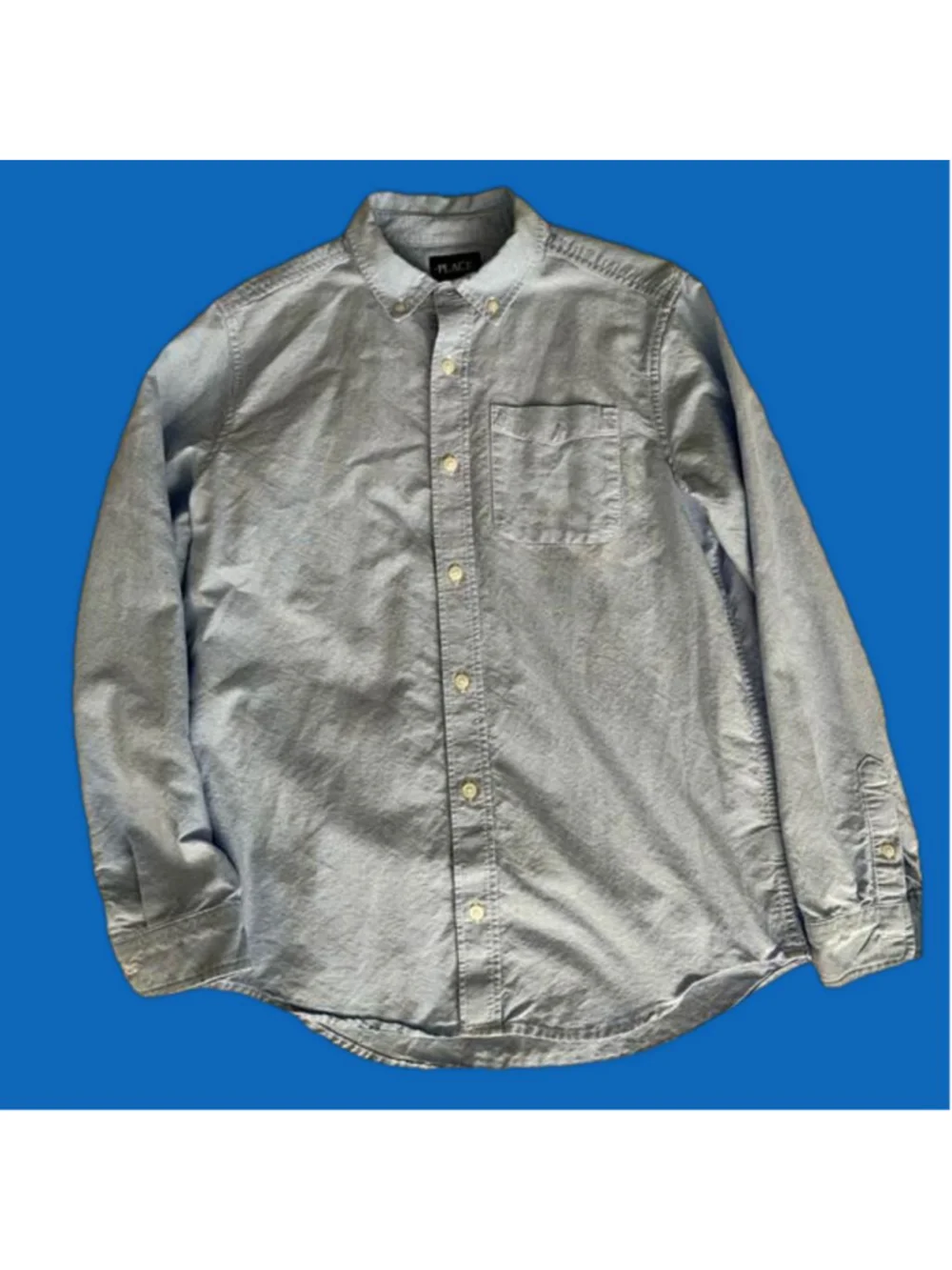 Children's Place Boys Button Down Oxford Shirt, Size 16 Husky (XXL) EUC